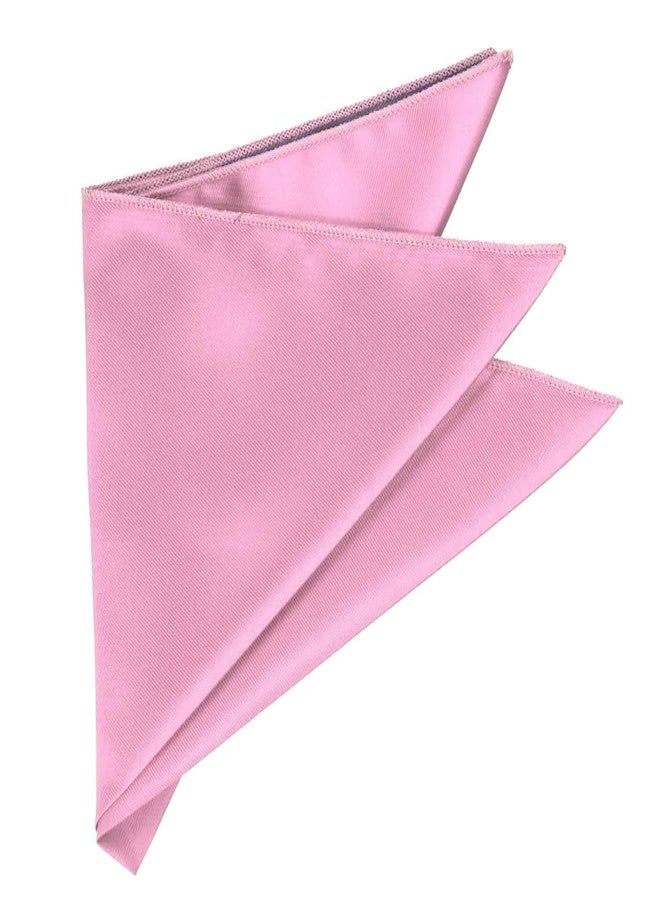 tiemart Pink Solid Color Pocket Square - Image 3